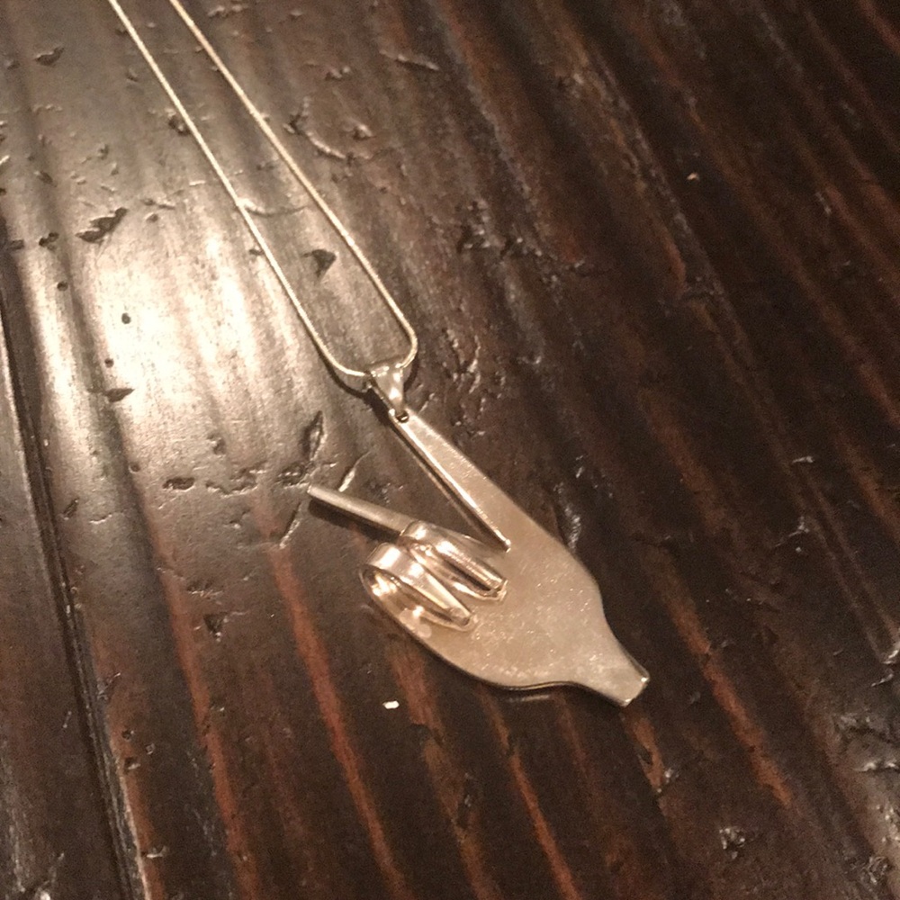 PIECE SIGN UNIQUE STERLING SILVER NECKLACE!!!🤗
